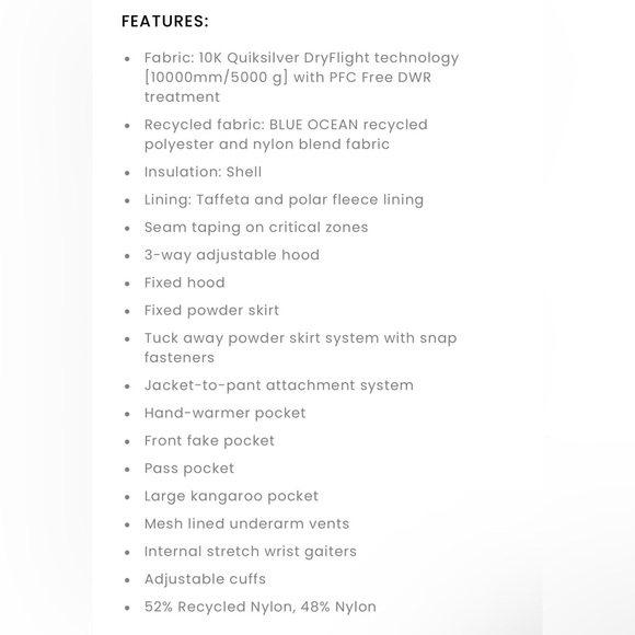 NWOT Quiksilver Steeze Snow Jacket - Picture 7 of 8